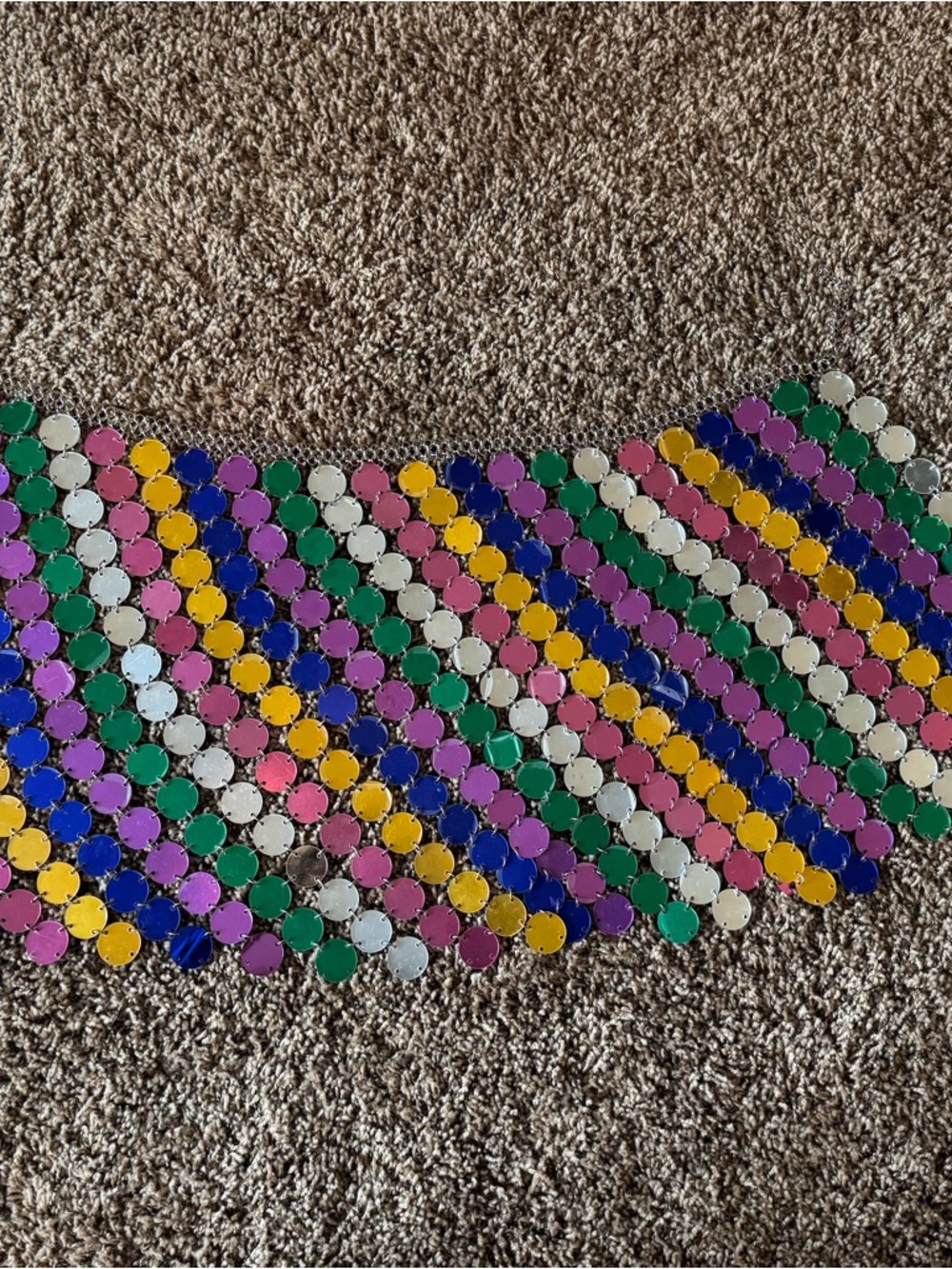 Colorful Sequin Chain Belt - Multicolor